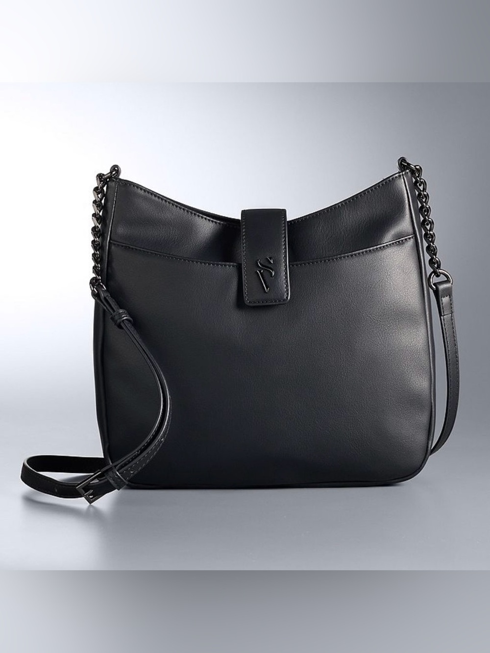 Simply Vera Vera Wang Celeste Tab Crossbody Bag Black NWT